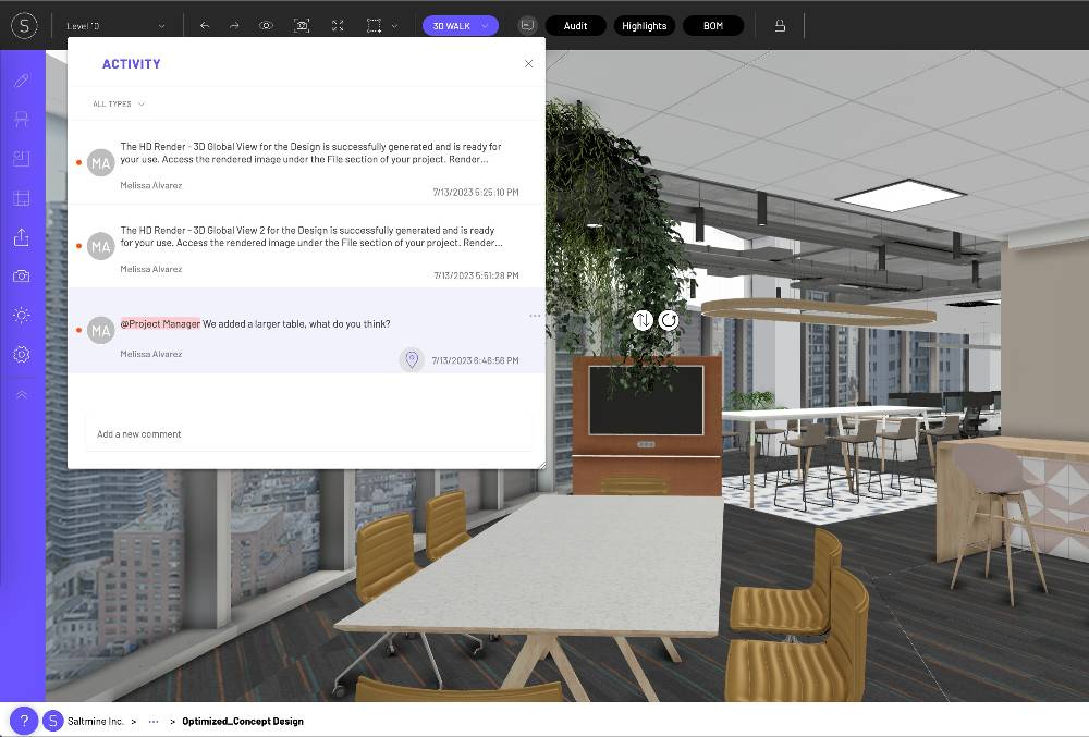Saltmine collaboration UI